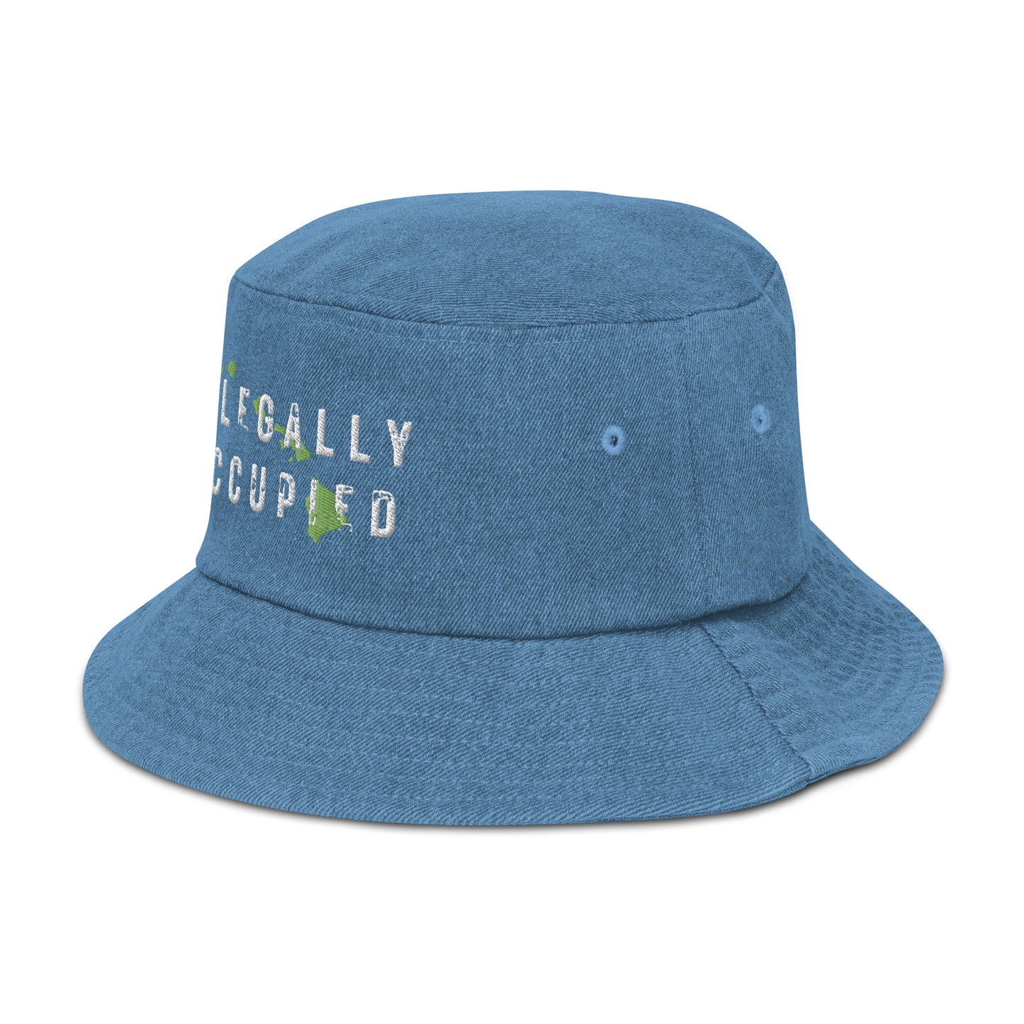 ILLEGALLY OCCUPIED Denim Bucket Hat