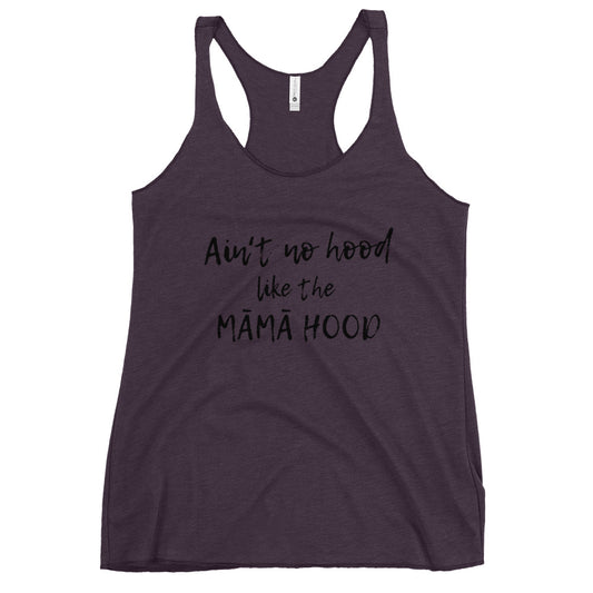 MĀMĀHOOD in BLK TEXT Racerback Tank