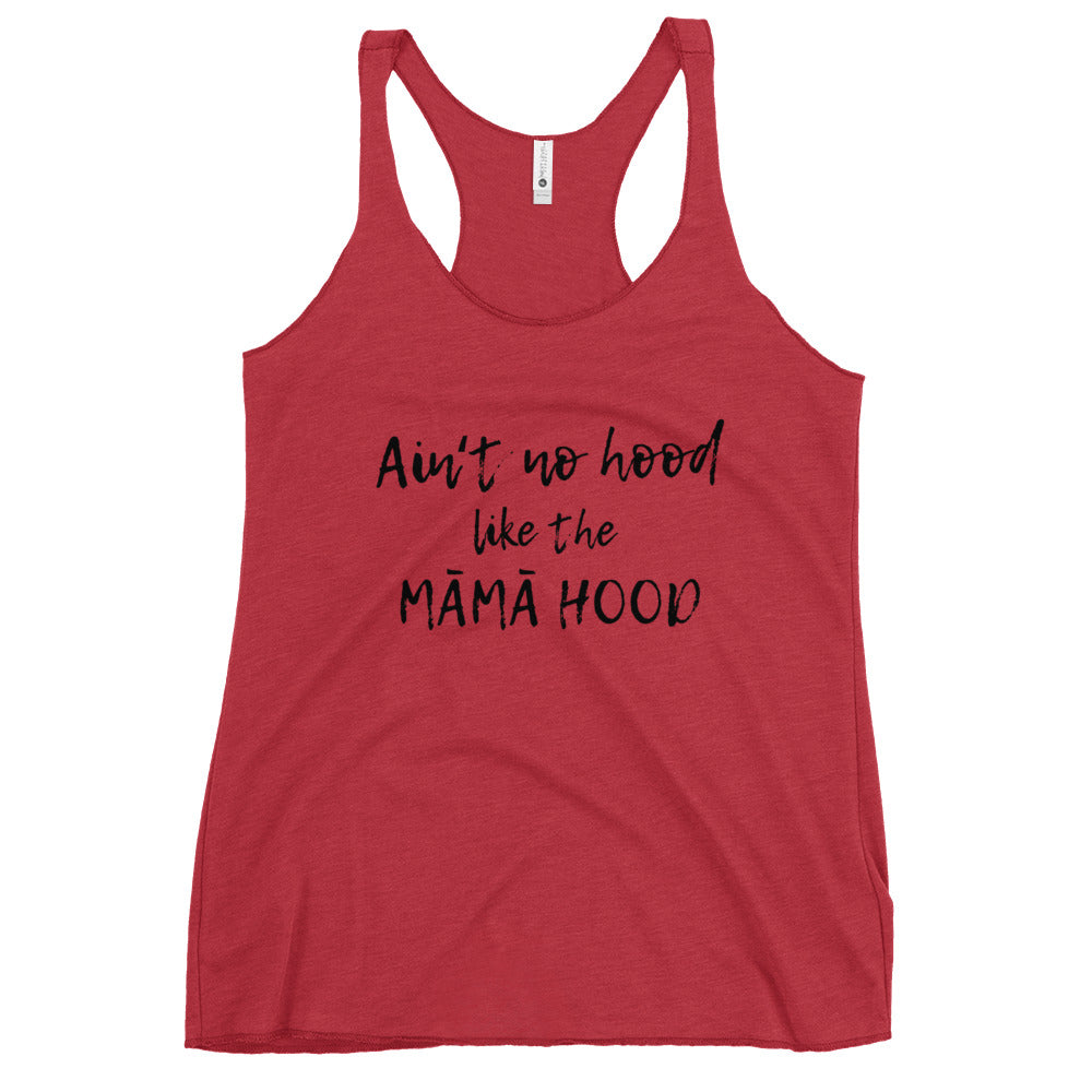 MĀMĀHOOD in BLK TEXT Racerback Tank