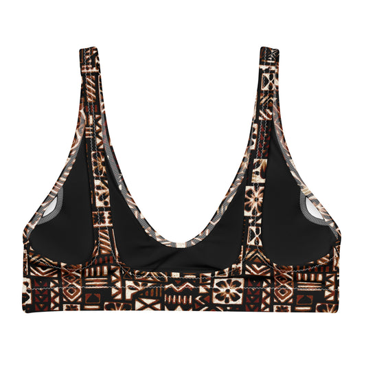 KUA BAY in RETRO TAPA Recycled padded bikini top