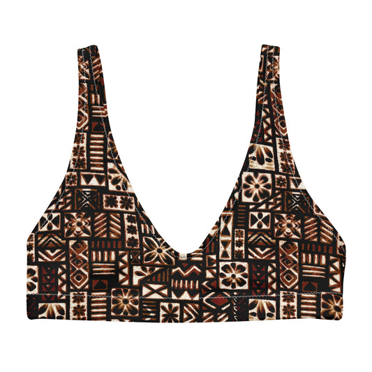 KUA BAY in RETRO TAPA Recycled padded bikini top