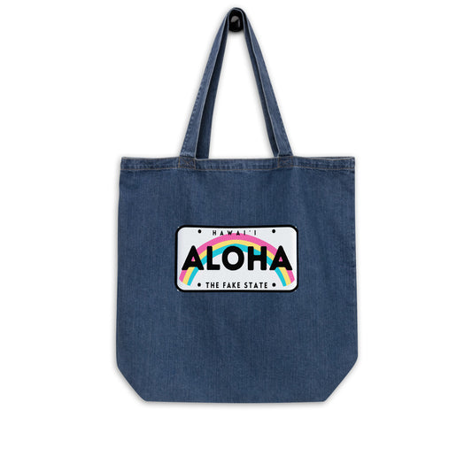 FAKE STATE Organic denim tote bag