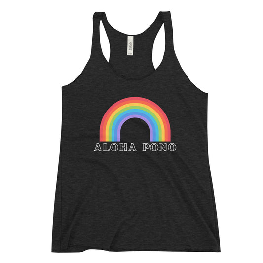 ALOHA PONO RAINBOW Women's Racerback Tank