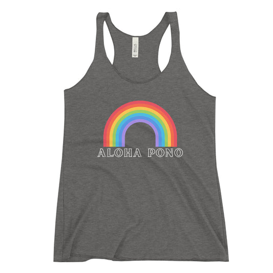 ALOHA PONO RAINBOW Women's Racerback Tank